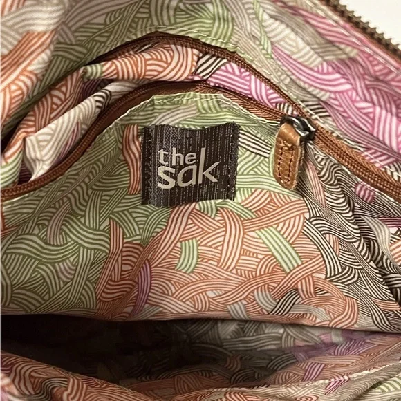 The Sak Multicolor Leather Shoulder Crossbody Bag Distressed Boho patchwork - Picture 6 of 10